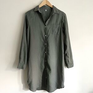 Muji Olive Green Long Sleeve Dress